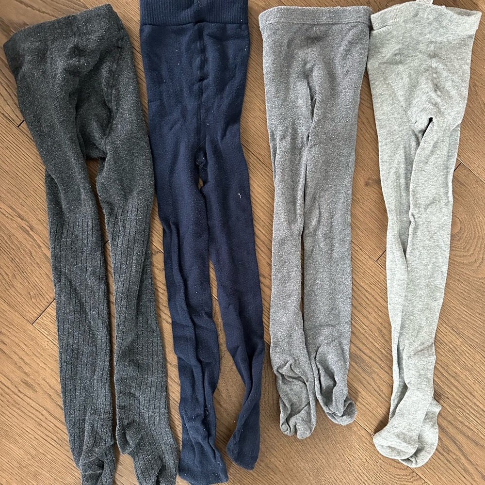 Zara kids tights gray, navy, beige 4-5